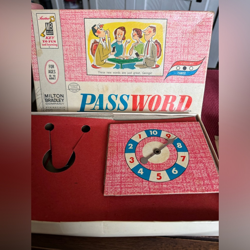 Vintage 1962 Milton Bradley Password Game #4260 Q